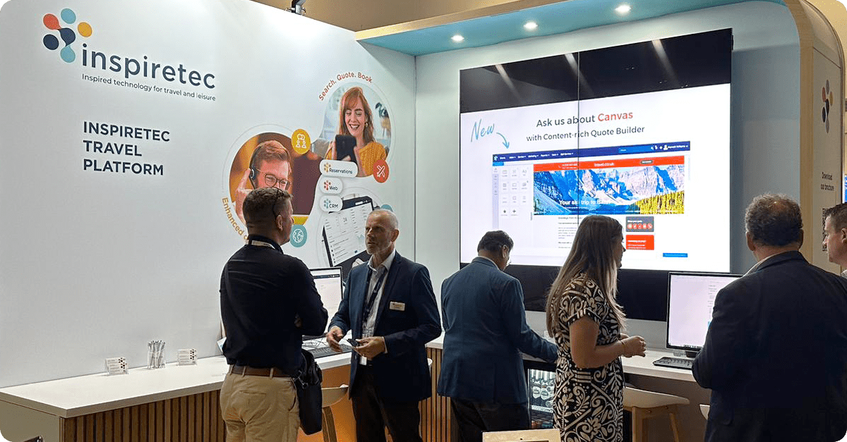 Inspiretec stand and new module Canvas TravelTech Show 2023