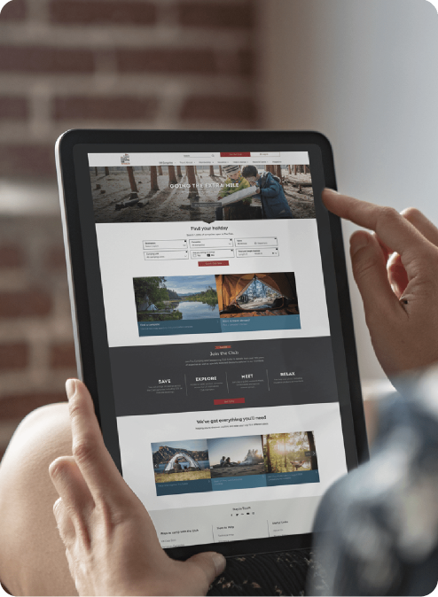Inspiretec bookable website example on a tablet.
