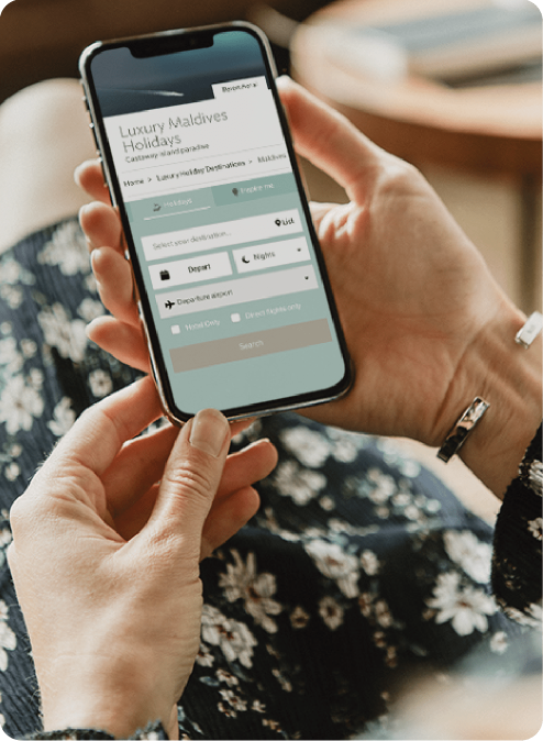 Inspiretec bookable website example on a phone.