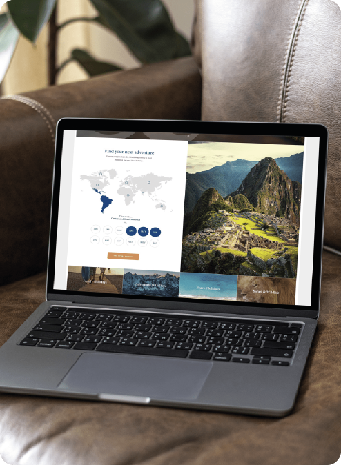 Inspiretec bookable website example on a laptop.