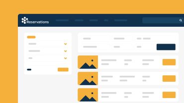 Graphical representation of Inspiretec Reservations screen in sunset yellow.